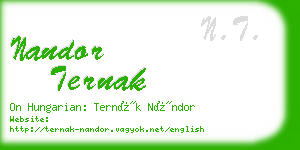 nandor ternak business card